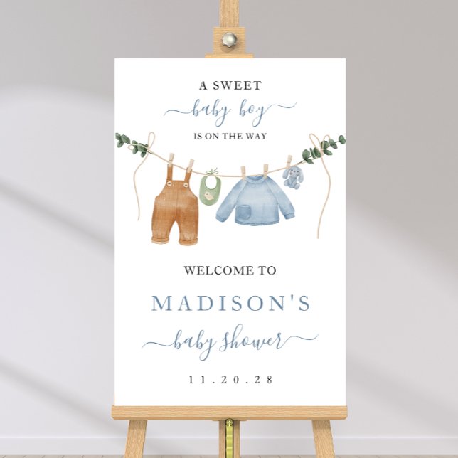 Póster Signo de bienvenida de Boho Clothesline Boy Baby S (Subido por el creador)