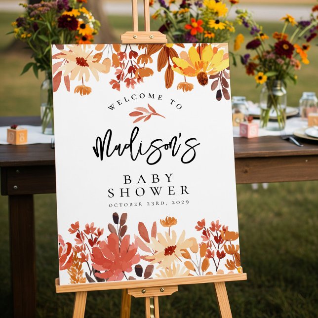 Póster Signo de bienvenida de Boho Fall Wildflower Baby S (Subido por el creador)