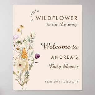 Póster Signo de bienvenida de Boho Little Wildflower en B