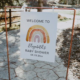 Póster Signo de bienvenida de Boho Rainbow Baby Shower