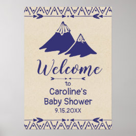 Póster Signo de bienvenida de Boho Tribal Baby Shower