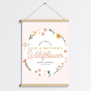 Póster Signo de bienvenida de Boho Wildflower Baby Shower