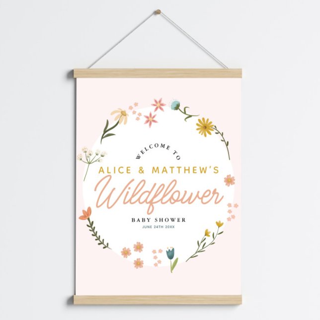 Póster Signo de bienvenida de Boho Wildflower Baby Shower (Subido por el creador)