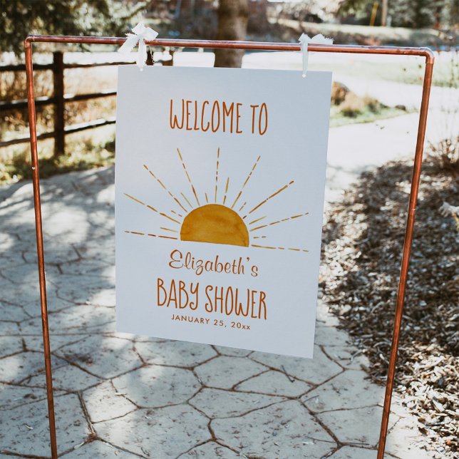 Póster Signo de bienvenida de Boho Yellow Sunshine Baby S (Subido por el creador)