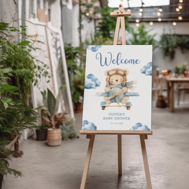 Póster Signo de bienvenida de boy Teddy Bear Baby Shower (Subido por el creador)