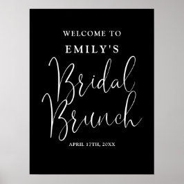 Póster Signo de bienvenida de brunch de novia con escritu