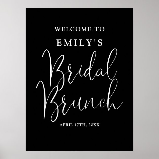 Póster Signo de bienvenida de brunch de novia con escritu (Frente)