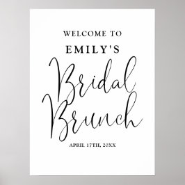 Póster Signo de bienvenida de brunch de novia con escritu