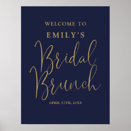 Póster Signo de bienvenida de Brunch de novia con guión d