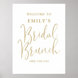 Póster Signo de bienvenida de Brunch de novia con guión d