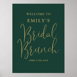 Póster Signo de bienvenida de Brunch de novia con guión v