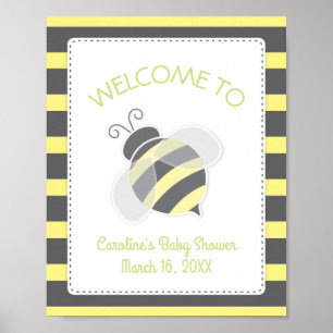 Póster Signo de bienvenida de Bumblebee Baby Shower