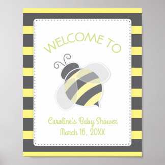 Póster Signo de bienvenida de Bumblebee Baby Shower