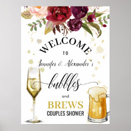 Póster Signo de bienvenida de burbujas y brechas