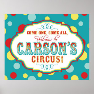 Póster Signo de bienvenida de carnaval o circo