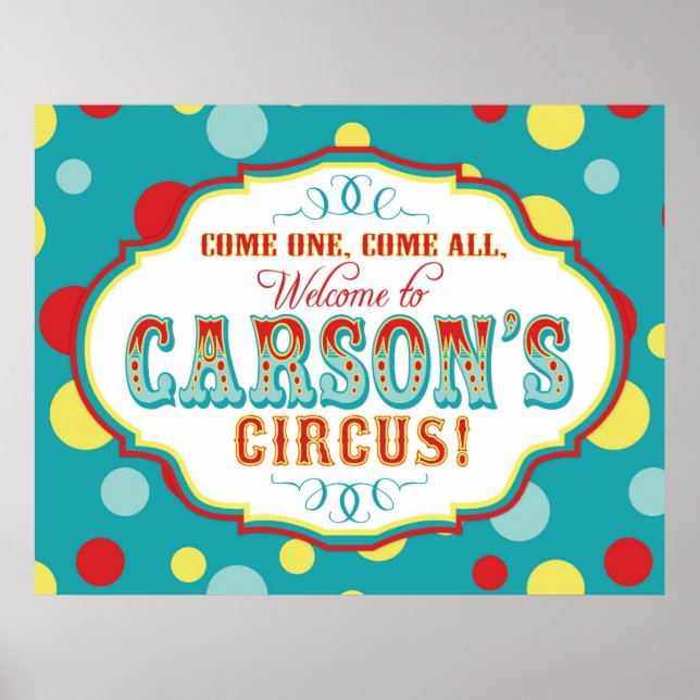 Póster Signo de bienvenida de carnaval o circo (Frente)