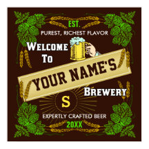 Signo de bienvenida de cerveza/cervecería personal