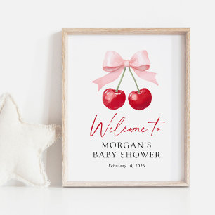 Póster Signo de bienvenida de Cherry Baby Shower