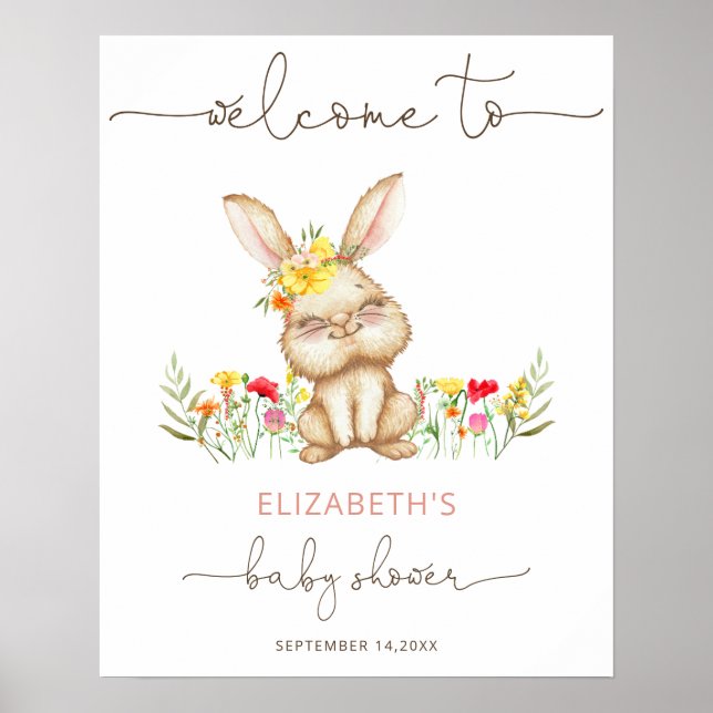 Póster Signo de bienvenida de Chica Bunny (Frente)