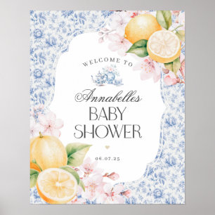 Póster Signo de bienvenida de Chinoiserie Lemon Tea Baby 