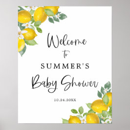 Póster Signo de bienvenida de Citrus Lemon Baby Shower