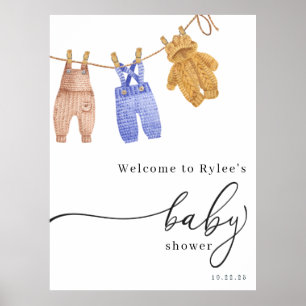 Póster Signo de bienvenida de Classic Boy Baby Shower