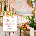 Póster Signo de bienvenida de color de agua de color de p<br><div class="desc">Peach Watercolor Bridal Shower Baby Shower Birday Love is Sweet Georgia Peach Main Squeeze Boda de bienvenida Poster Junta</div>