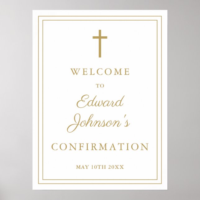 Póster Signo de bienvenida de confirmación de Moda elegan (Frente)