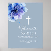 Signo de bienvenida de confirmación floral de colo