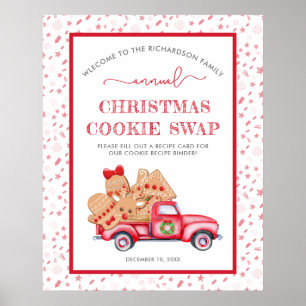Póster Signo de bienvenida de Cookie Swap Red Truck Ginge