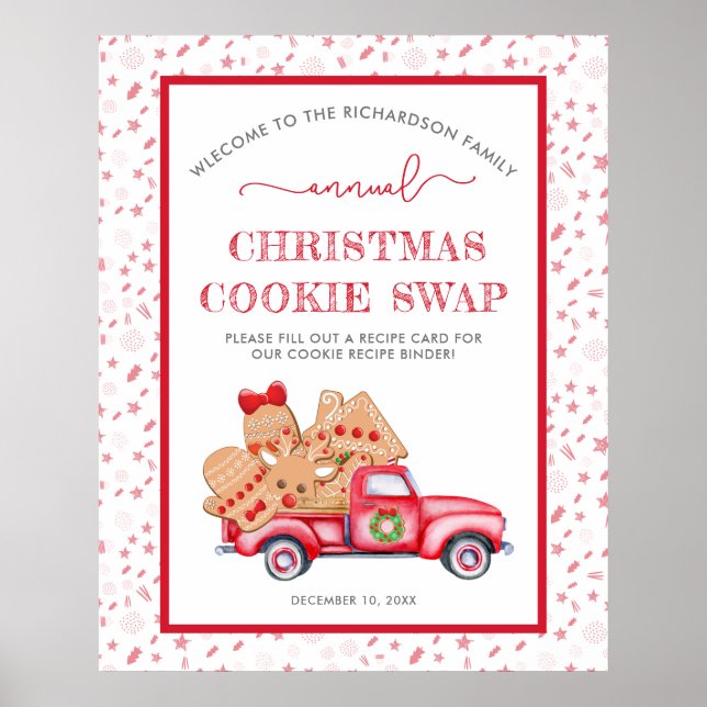 Póster Signo de bienvenida de Cookie Swap Red Truck Ginge (Frente)