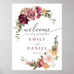Póster Signo de bienvenida de Country Boho Boda