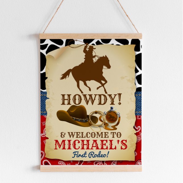 Póster Signo de bienvenida de Cowboy Rodeo Birday (Subido por el creador)