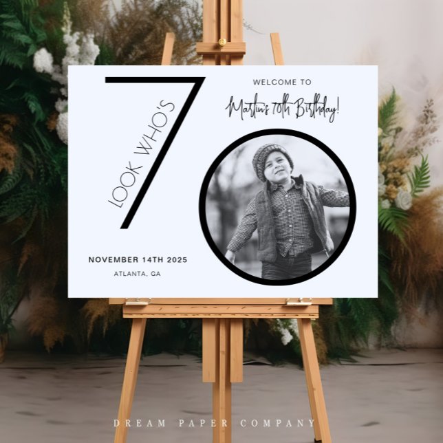 Póster Signo de bienvenida de cumpleaños 70 de foto moder (Subido por el creador)