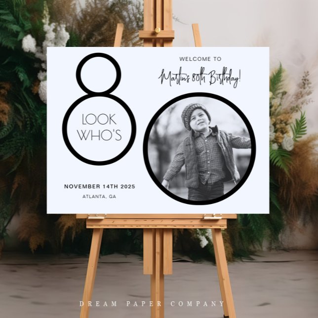 Póster Signo de bienvenida de cumpleaños 80 de foto moder (Subido por el creador)