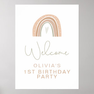 Póster Signo de bienvenida de cumpleaños arcoiris GITA Pa