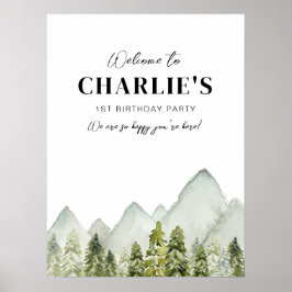 Póster Signo de bienvenida de cumpleaños de aventura