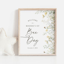 Signo de bienvenida de cumpleaños de Bee Wildflowe