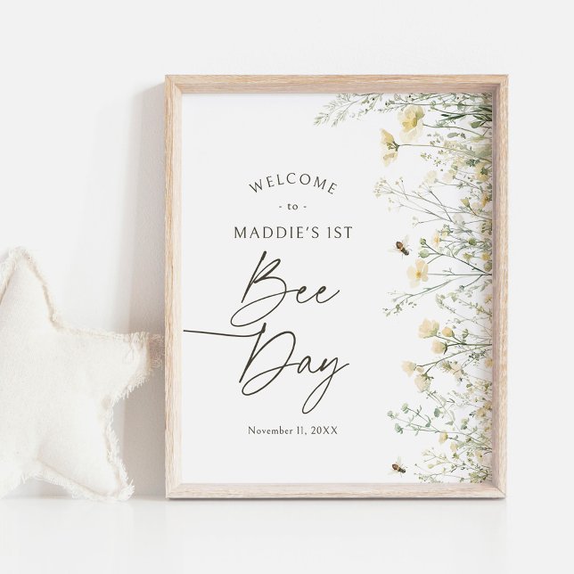 Póster Signo de bienvenida de cumpleaños de Bee Wildflowe (Subido por el creador)