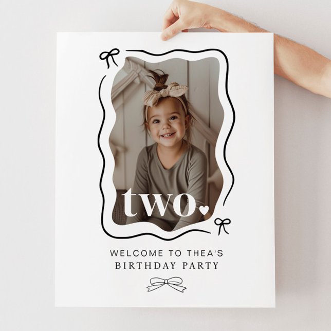 Póster Signo de bienvenida de cumpleaños de Bow Wavy Bord (Subido por el creador)