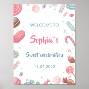 Póster Signo de bienvenida de cumpleaños de Candyland