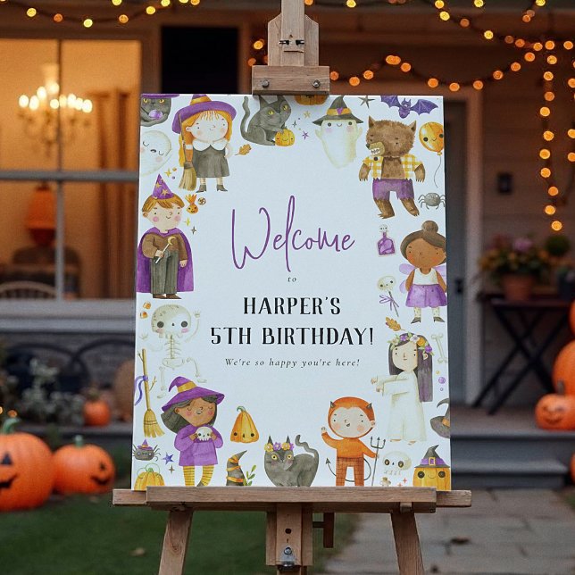 Póster Signo de bienvenida de cumpleaños de Cute Costume  (Subido por el creador)