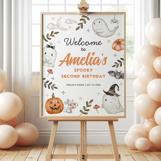 Póster Signo de bienvenida de cumpleaños de Cute Hallowee (Subido por el creador)