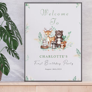 Póster Signo de bienvenida de cumpleaños de Forest Friend