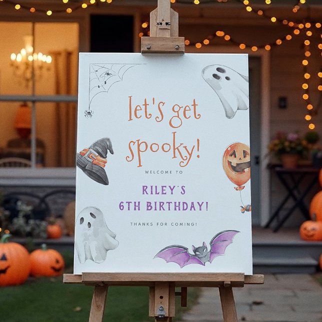 Póster Signo de bienvenida de cumpleaños de Halloween con (Subido por el creador)