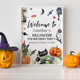 Póster Signo de bienvenida de cumpleaños de Halloween par