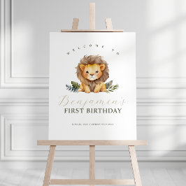 Póster Signo de bienvenida de cumpleaños de Lion Wild