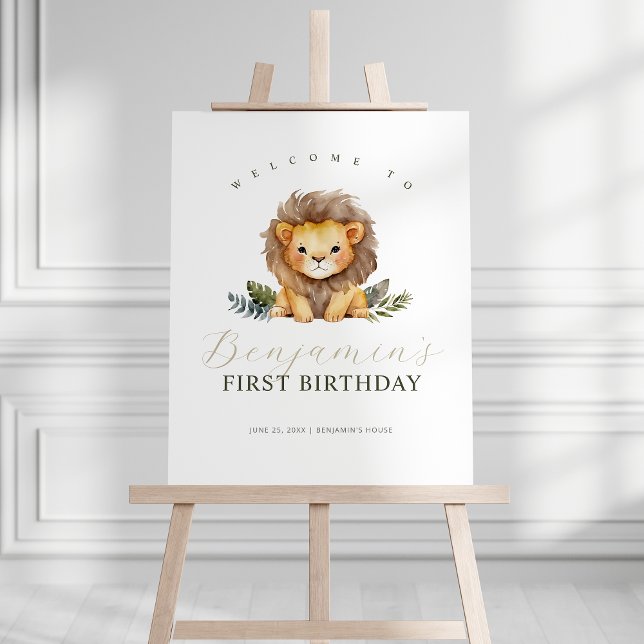 Póster Signo de bienvenida de cumpleaños de Lion Wild (Subido por el creador)