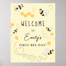 Póster Signo de bienvenida de cumpleaños de Little Honey 