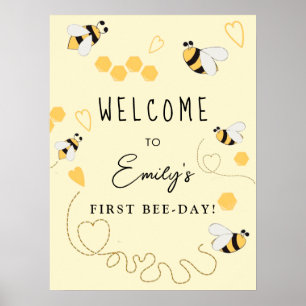 Póster Signo de bienvenida de cumpleaños de Little Honey